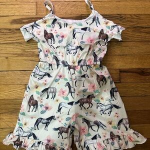 Floral Horse Print Romper